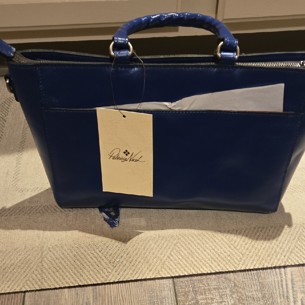 Patricia Nash Navy Leather Tote - NWT - Never Used